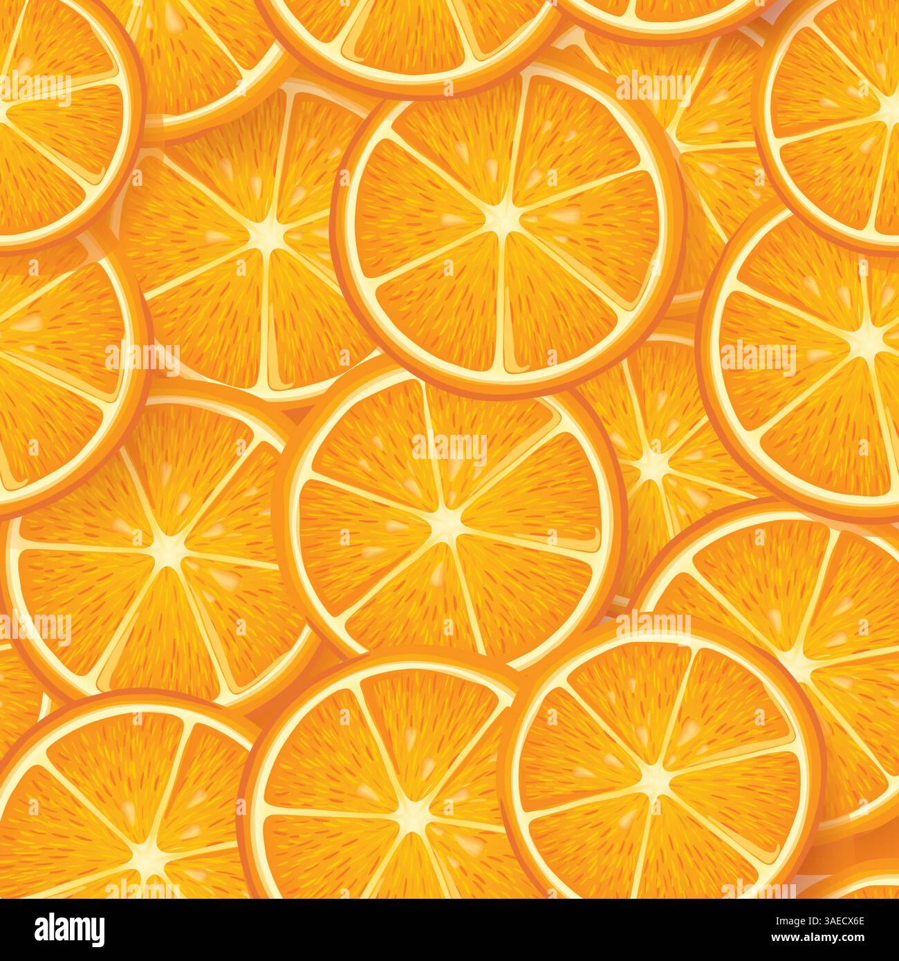 Orange fruit seamless pattern. Fresh healthy food realistic style drawn ...
