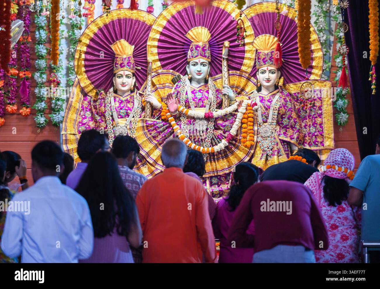 Sunil Rama NOIDA, INDIA - APRIL 6: Devotees pray on the occasion of Rama Navami ...