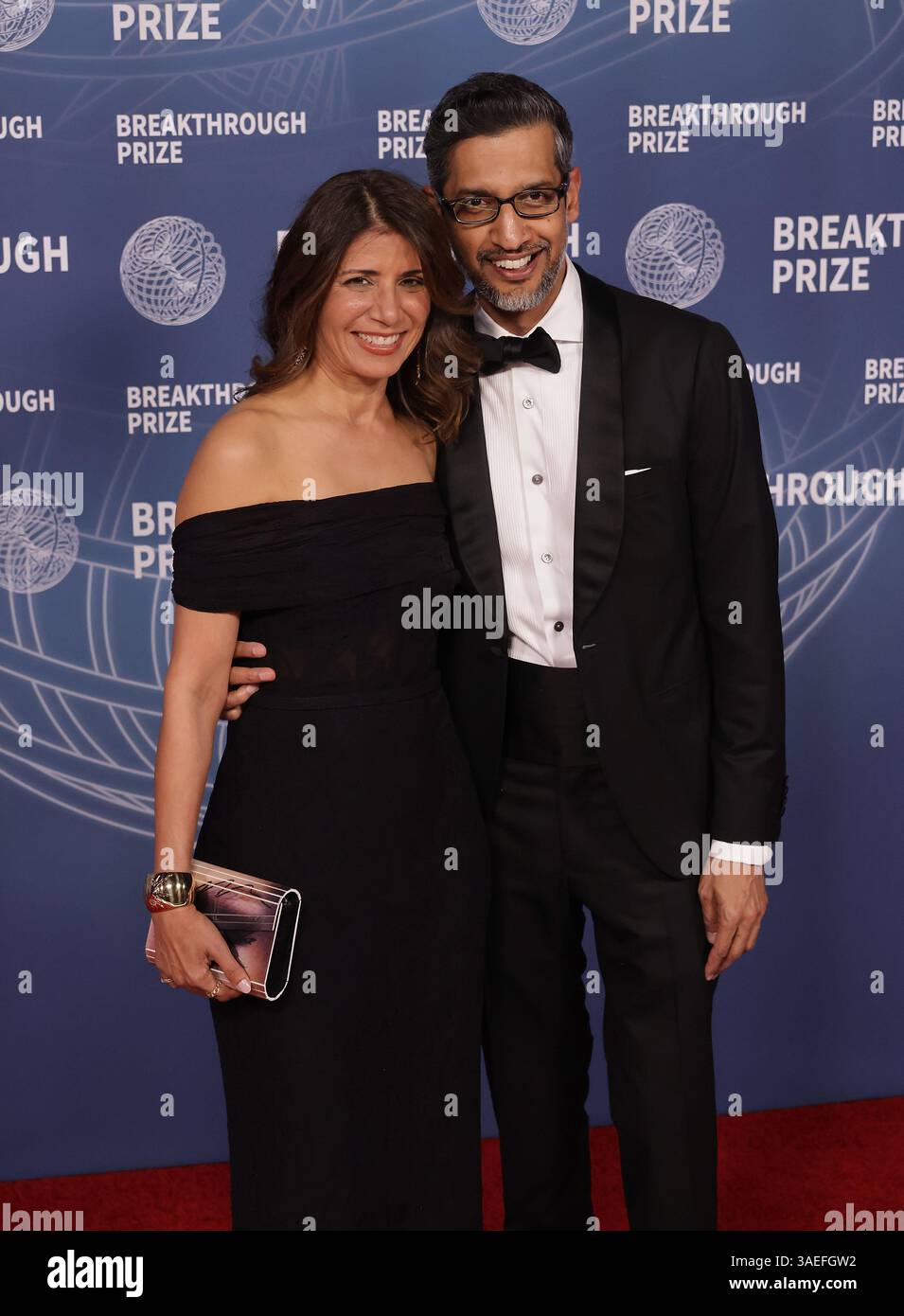 Anjali Pichai, Sundar Pichai attend the 11th Breakthrough Prize ...
