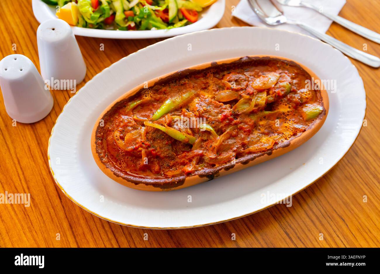 Izmir kofte, turkish dish of spicy meatballs Stock Photo - Alamy