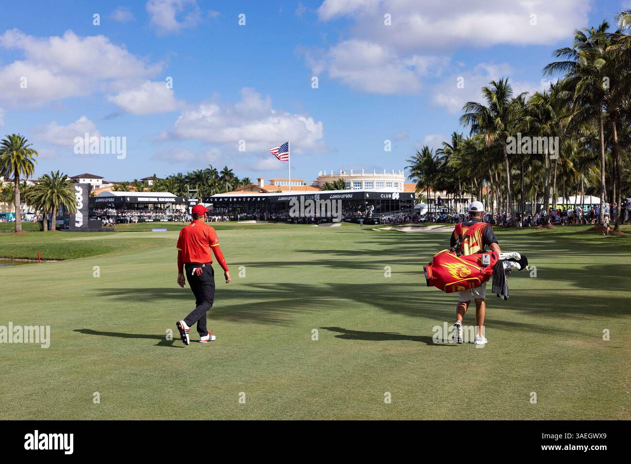 Captain Sergio Garcia of Fireballs GC and his caddie, Benji Thompson ...