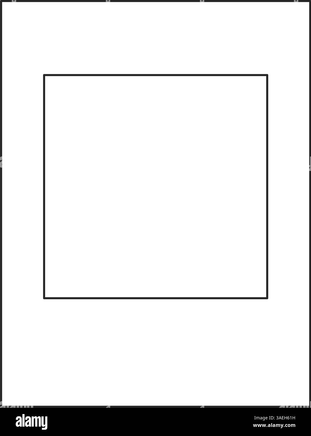 Blank frame for photo booth selfie with copy space in outline vector ...