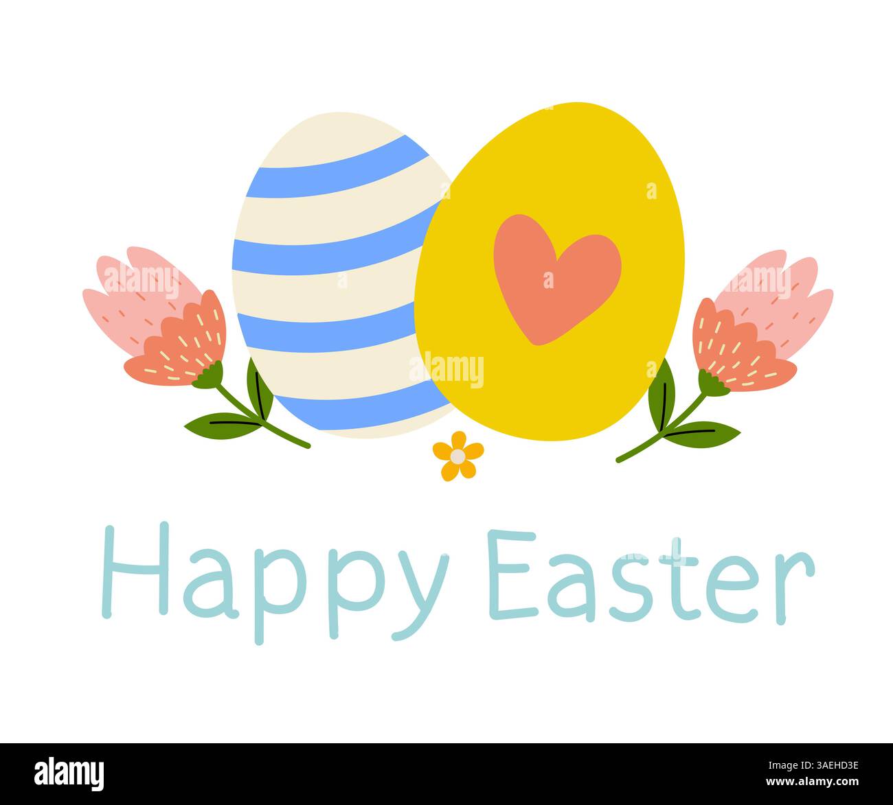 Colorful Easter eggs with flowers convey festive spirit during spring celebrations Stock Vector