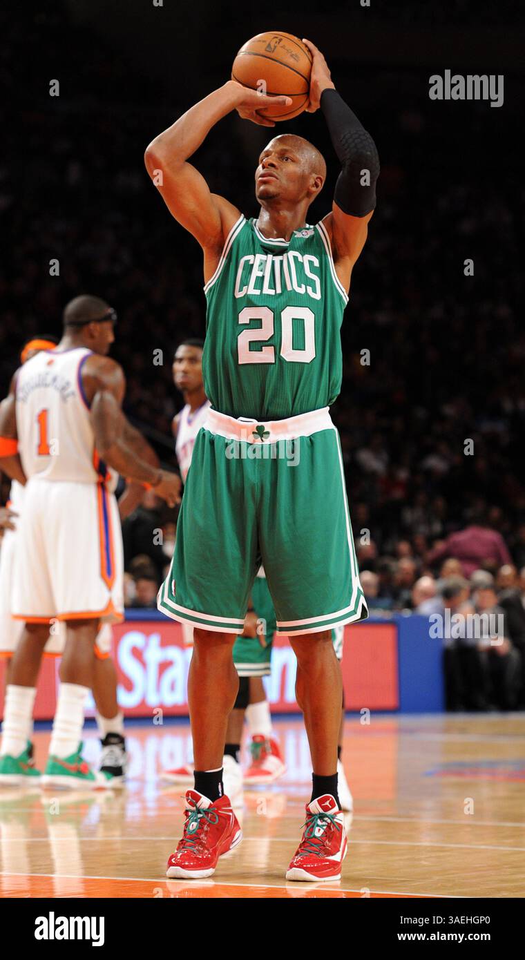The Boston Celtics' Ray Allen shoots a free throw during