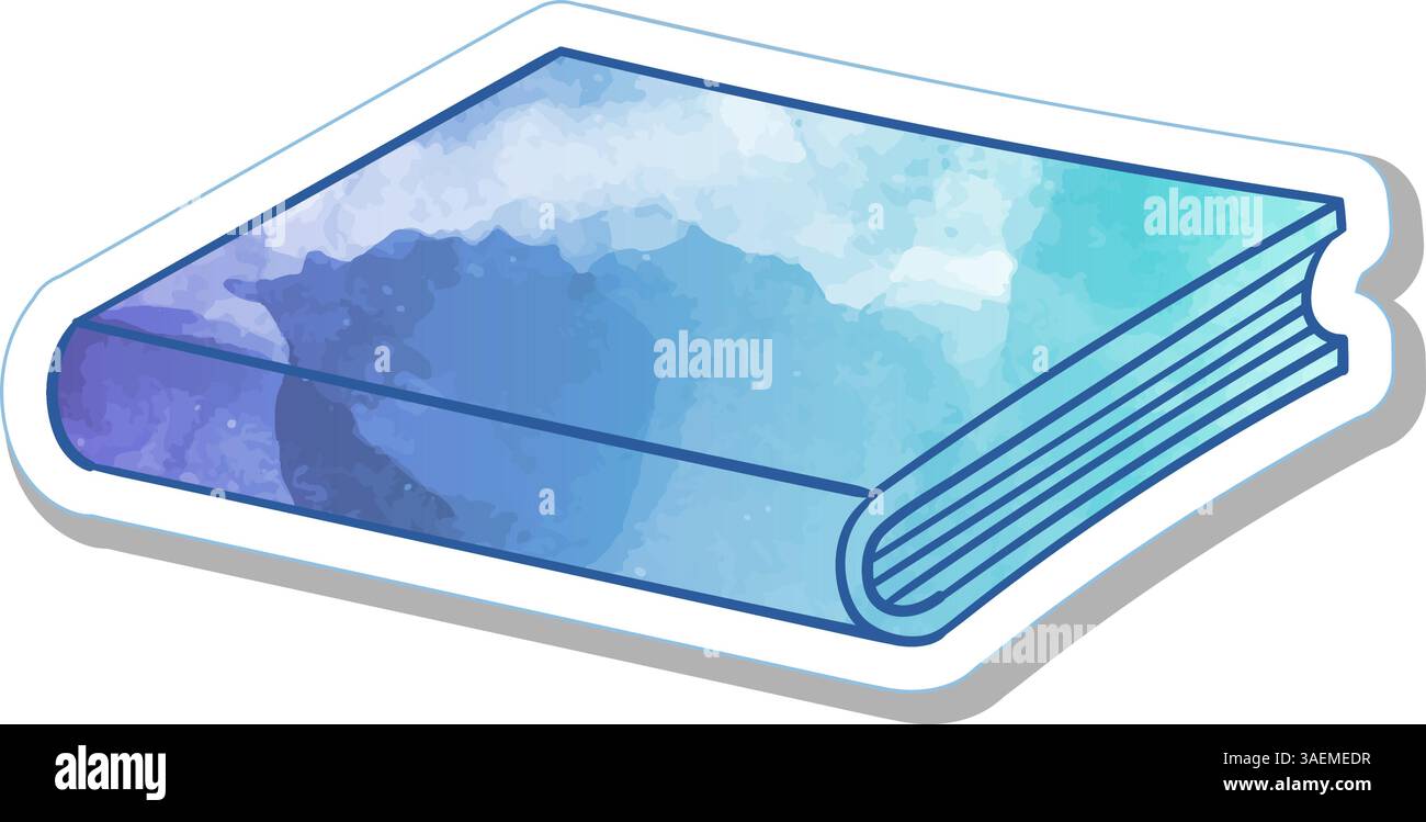 hand drawn watercolor book doodle Stock Vector