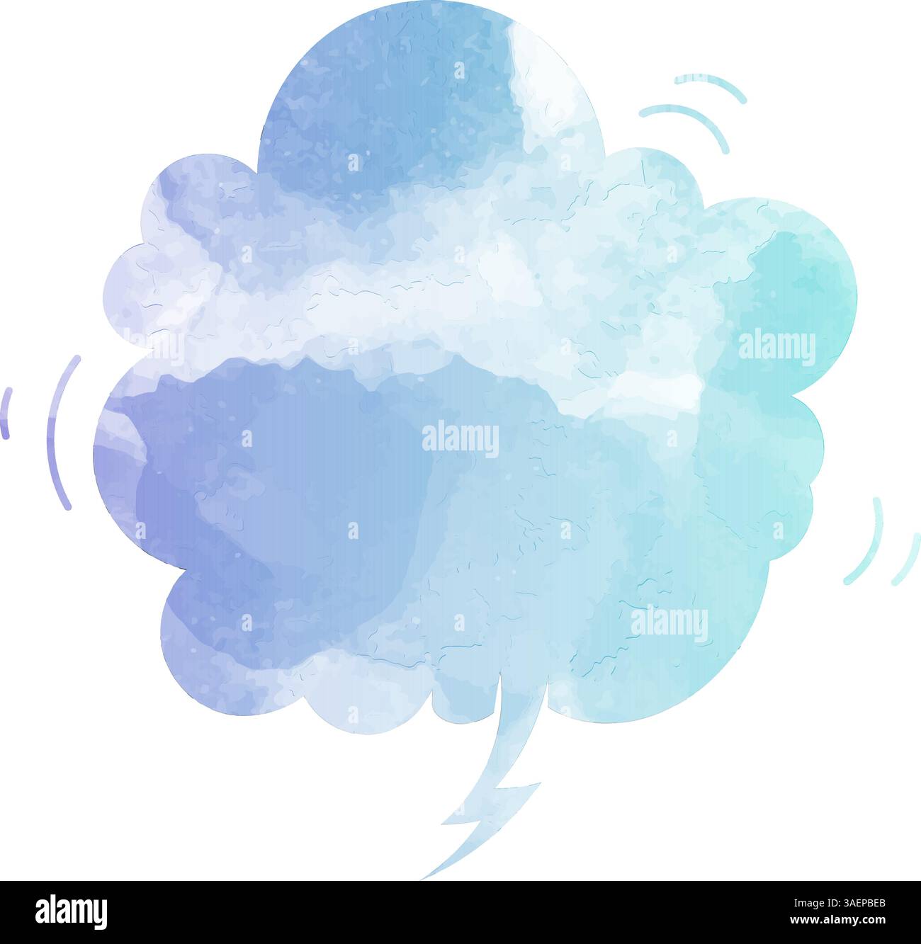 watercolor chat bubble vector illustration Stock Vector