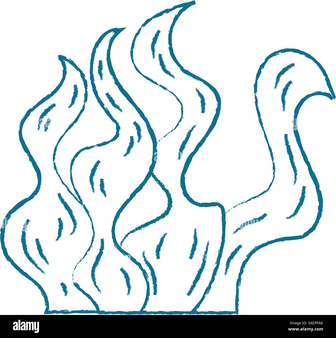 Underwater Seaweed Doodle Crayon Style Stock Vector Image & Art - Alamy