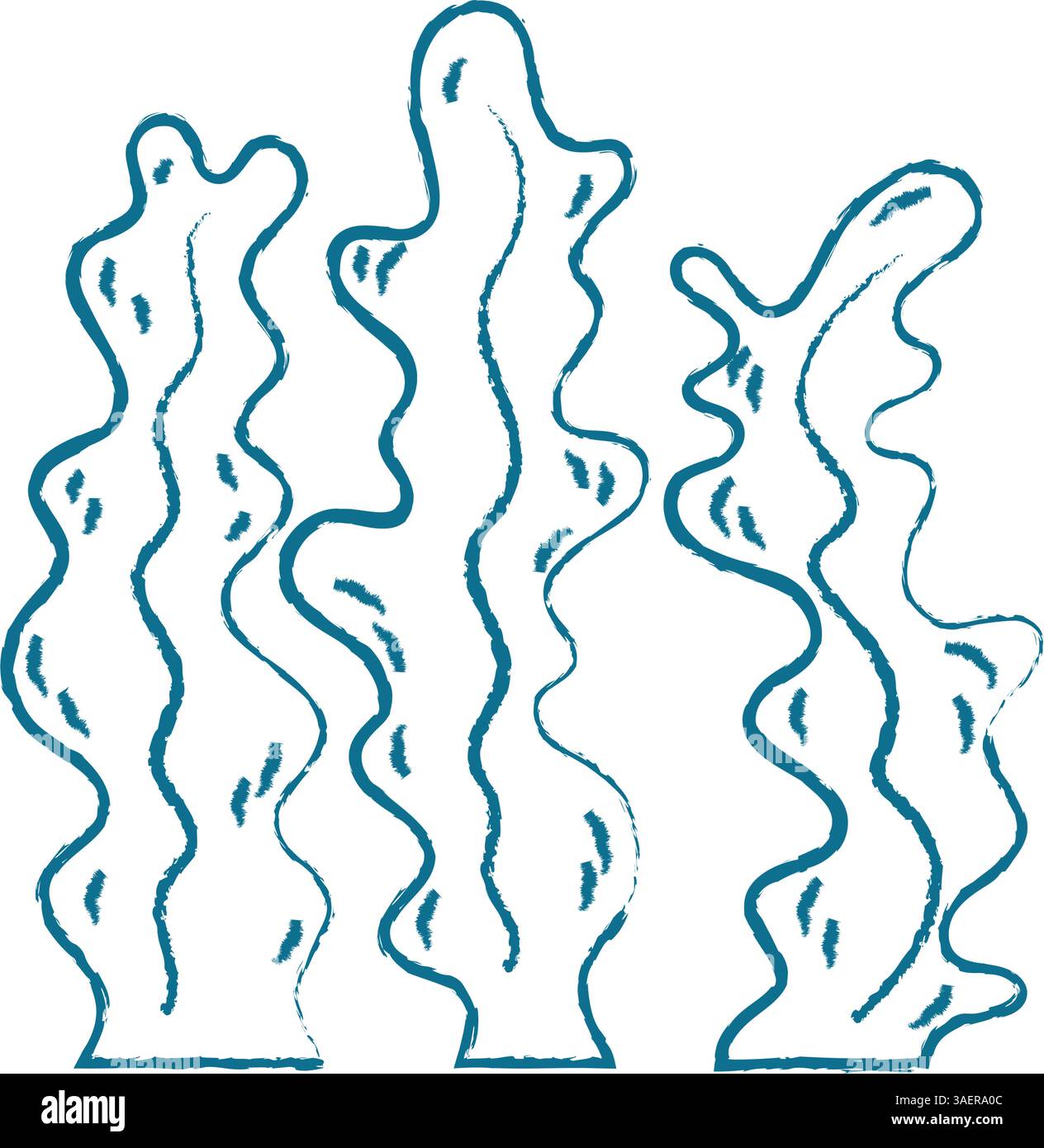 Underwater Seaweed Doodle Crayon Style Stock Vector Image & Art - Alamy