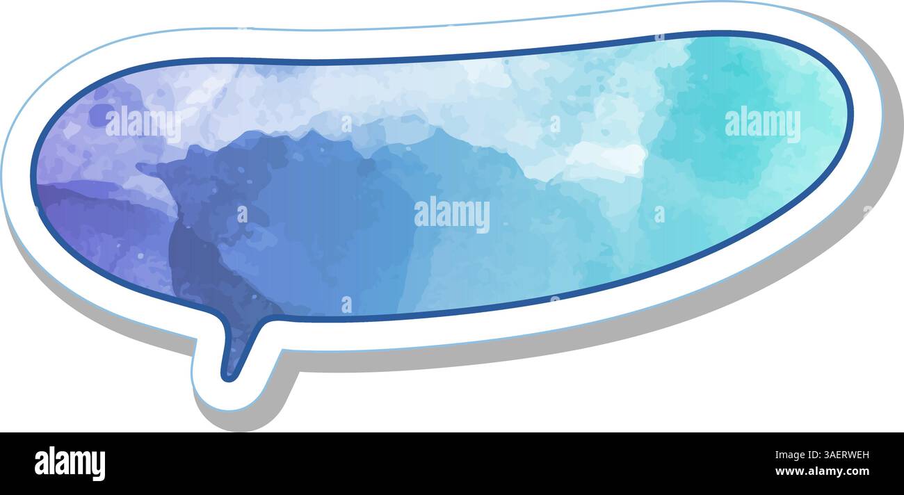 watercolor chat bubble sticker Stock Vector