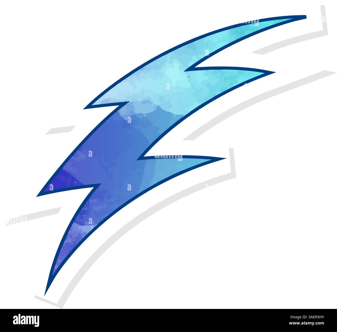 hand drawn thunder doodle in sticker style Stock Vector