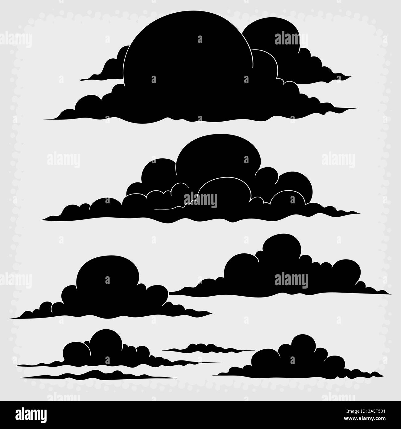 black hand drawn cloud doodles Stock Vector Image & Art - Alamy
