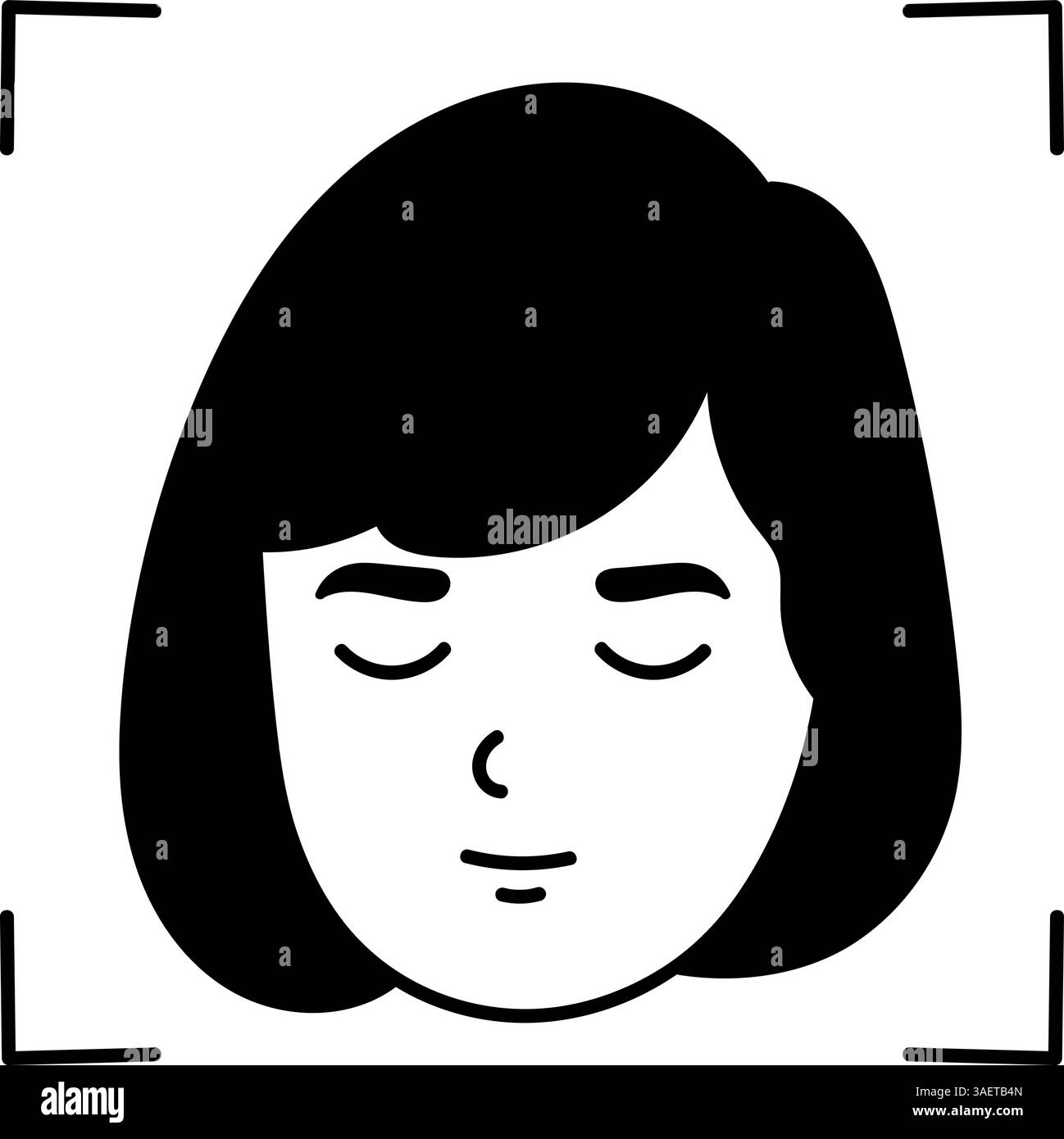 Face recognition concept black hand drawn icon Stock Vector