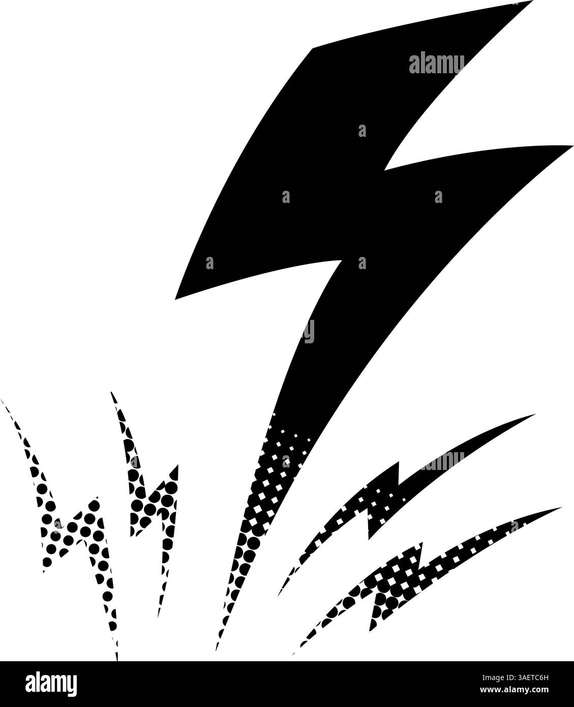 thunder icon in black halftone style Stock Vector Image & Art - Alamy