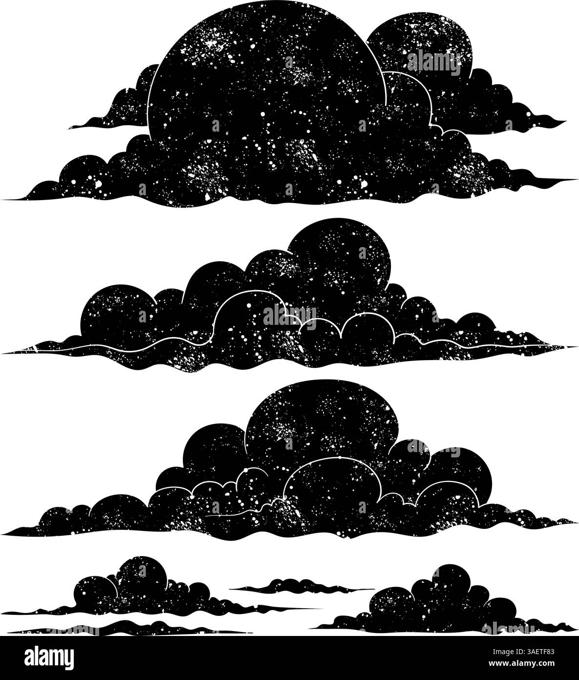 black grunge cloud doodle set Stock Vector Image & Art - Alamy