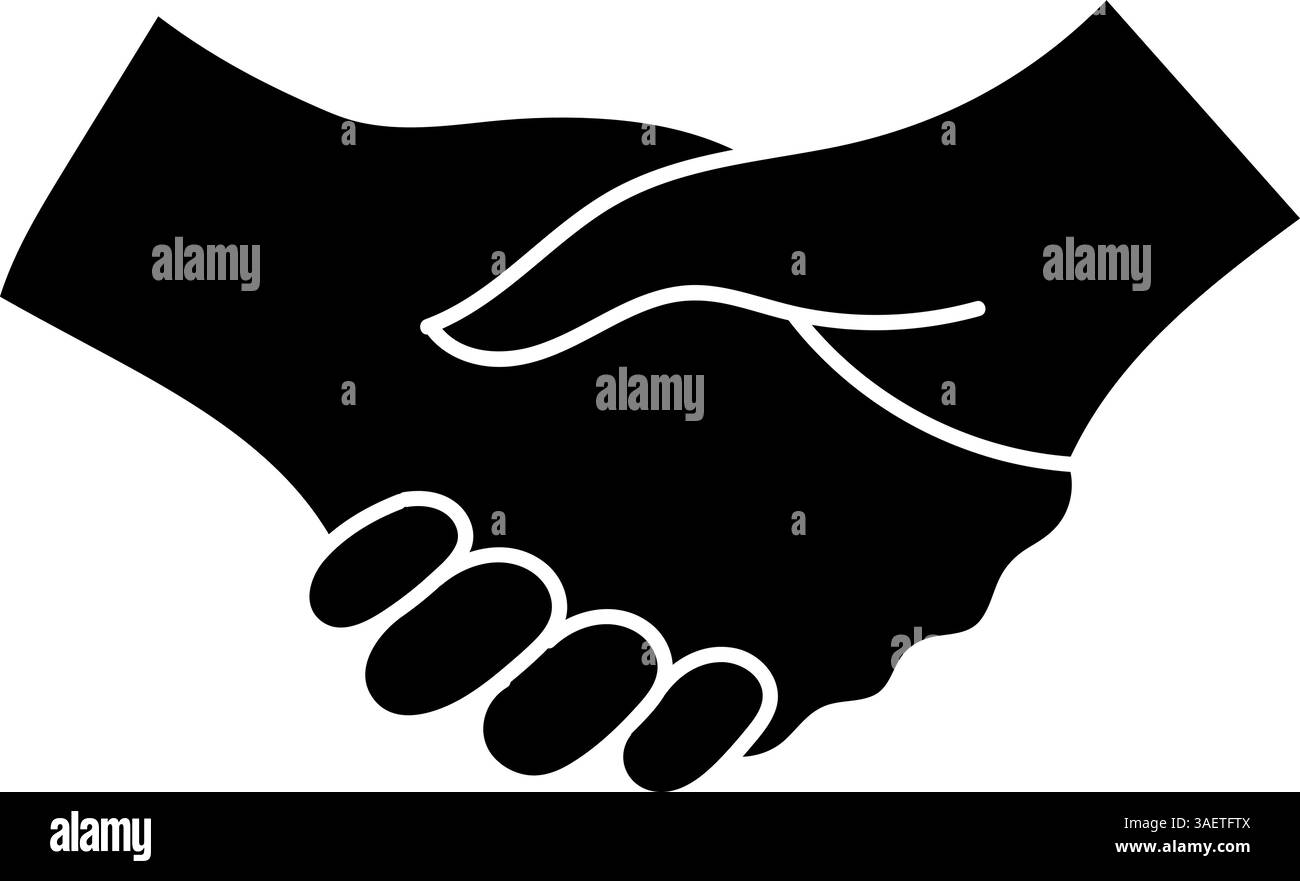 Hand shake and cross sign black hand drawn icon Stock Vector Image ...