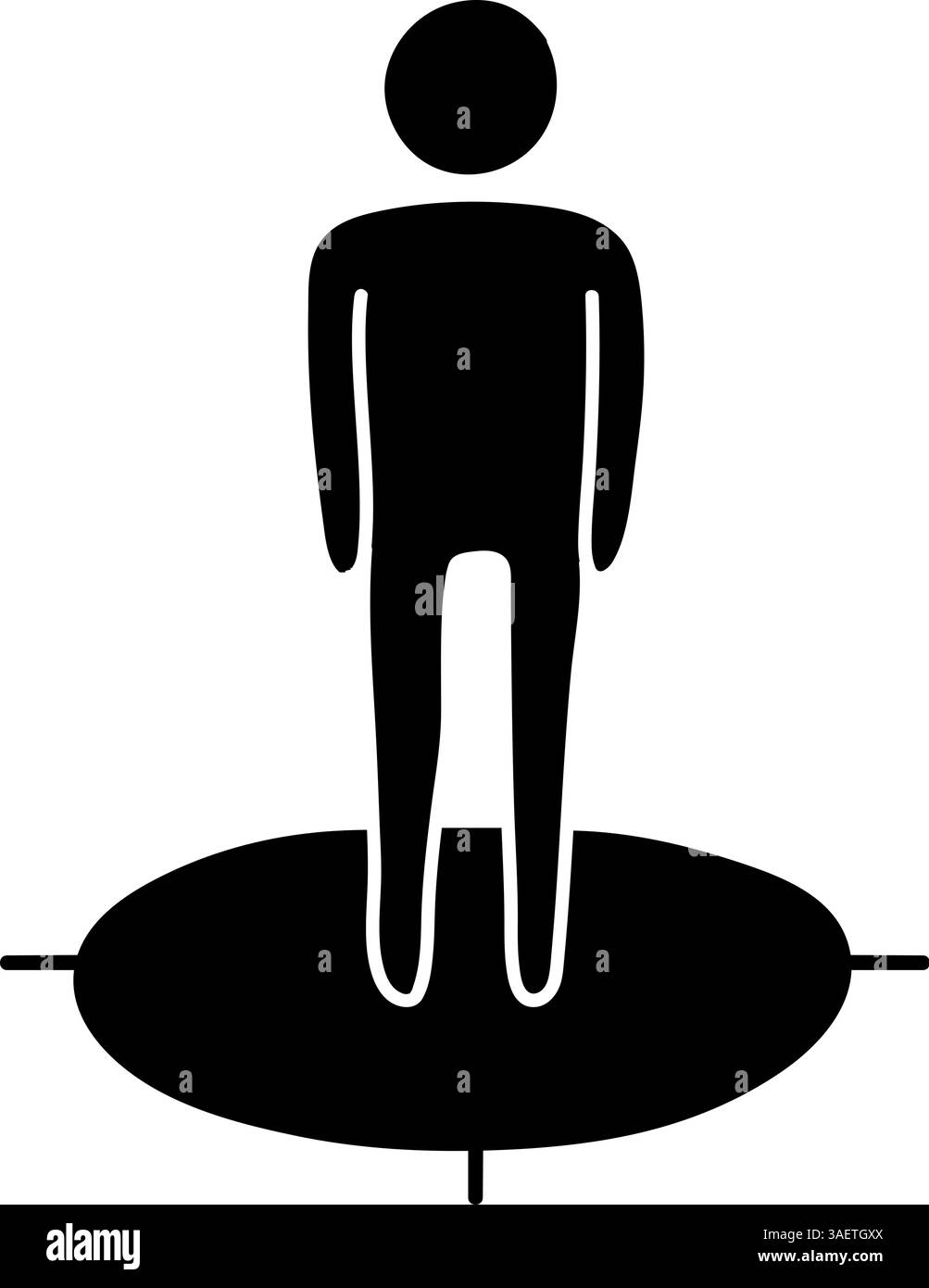 black hand drawn icon map standing person direction icon Stock Vector ...