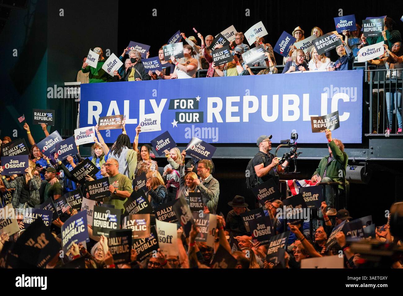 Supporters of Senator Jon Ossoff (D-GA) attend the Rally For The ...
