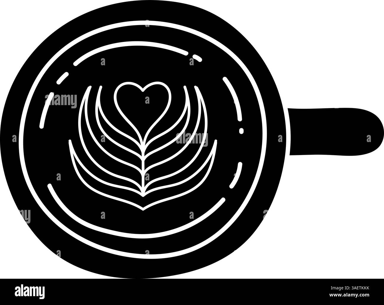 Coffee latter art cup black hand drawn icon Stock Vector Image & Art ...