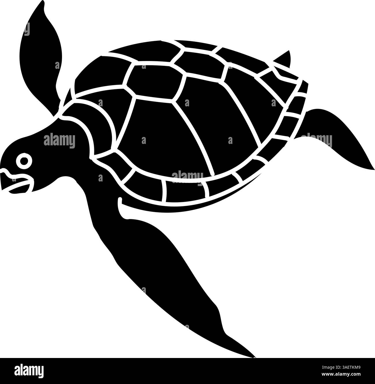 Sea turtle black hand drawn icon Stock Vector Image & Art - Alamy