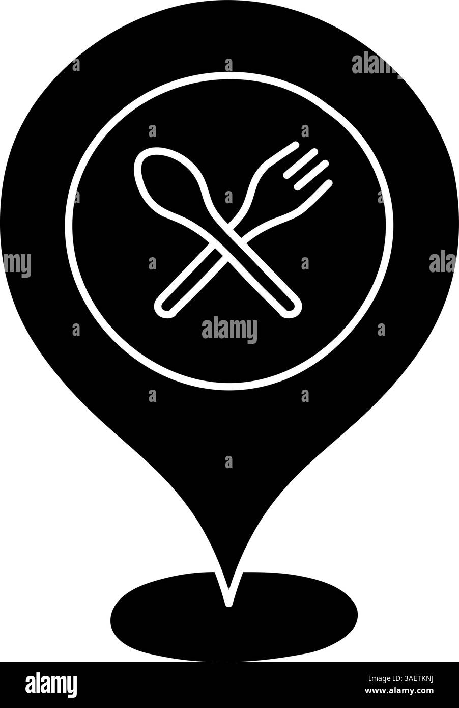 black hand drawn icon pin map restaurant Stock Vector Image & Art - Alamy