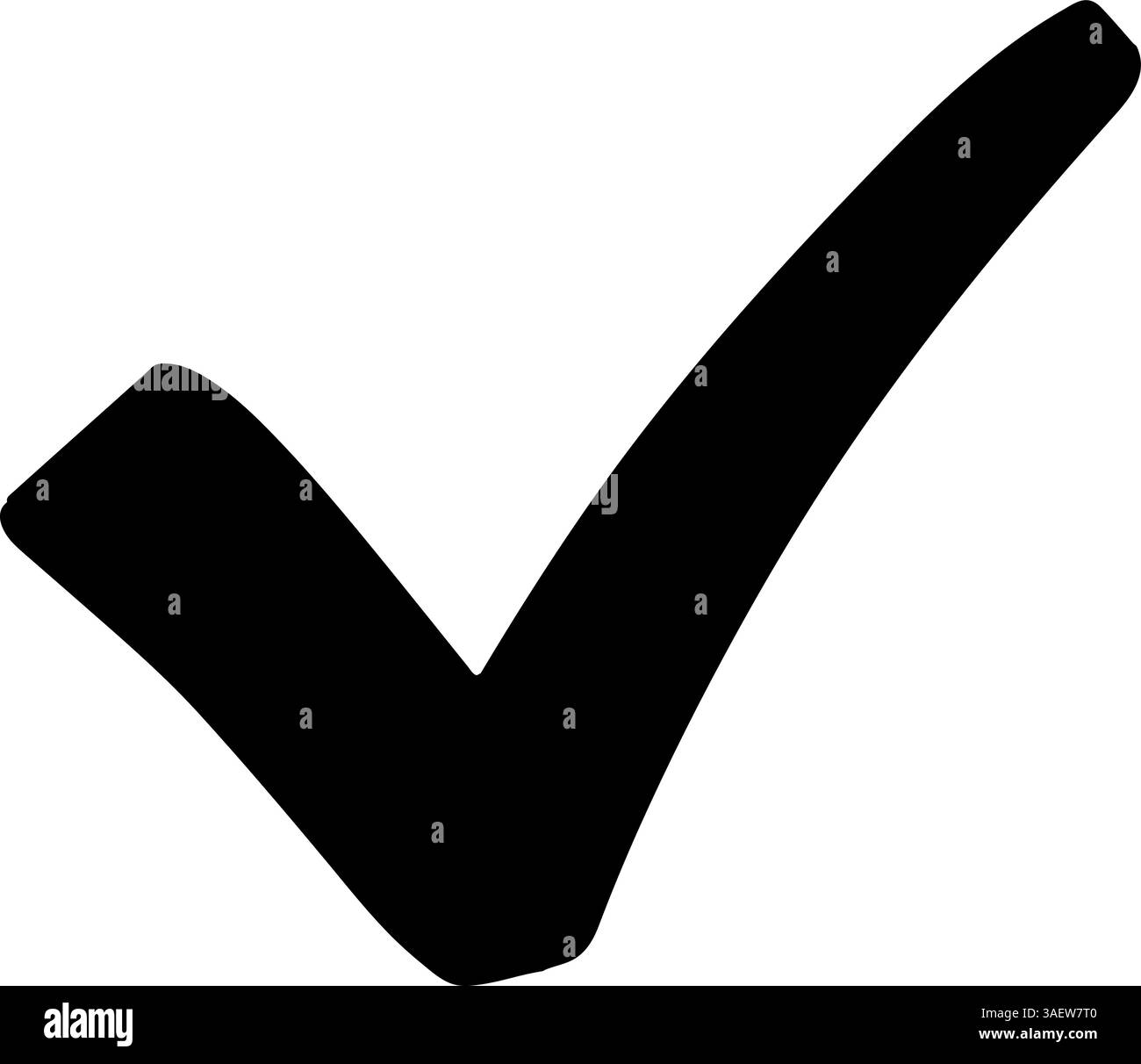 Check mark black hand drawn icon Stock Vector Image & Art - Alamy