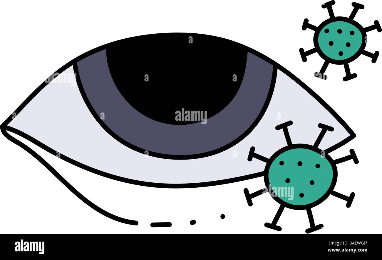 virus contracted eye hand drawn color vector illustration Stock Vector ...