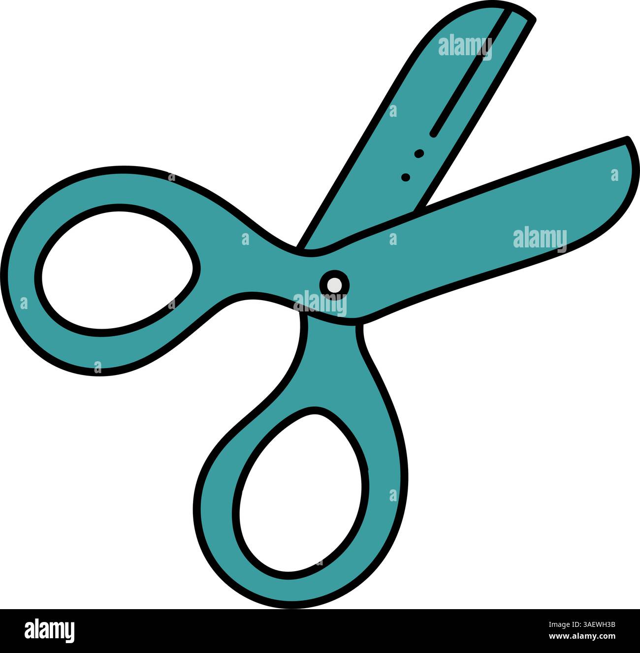 scissor hand drawn color vector illustration Stock Vector Image & Art ...