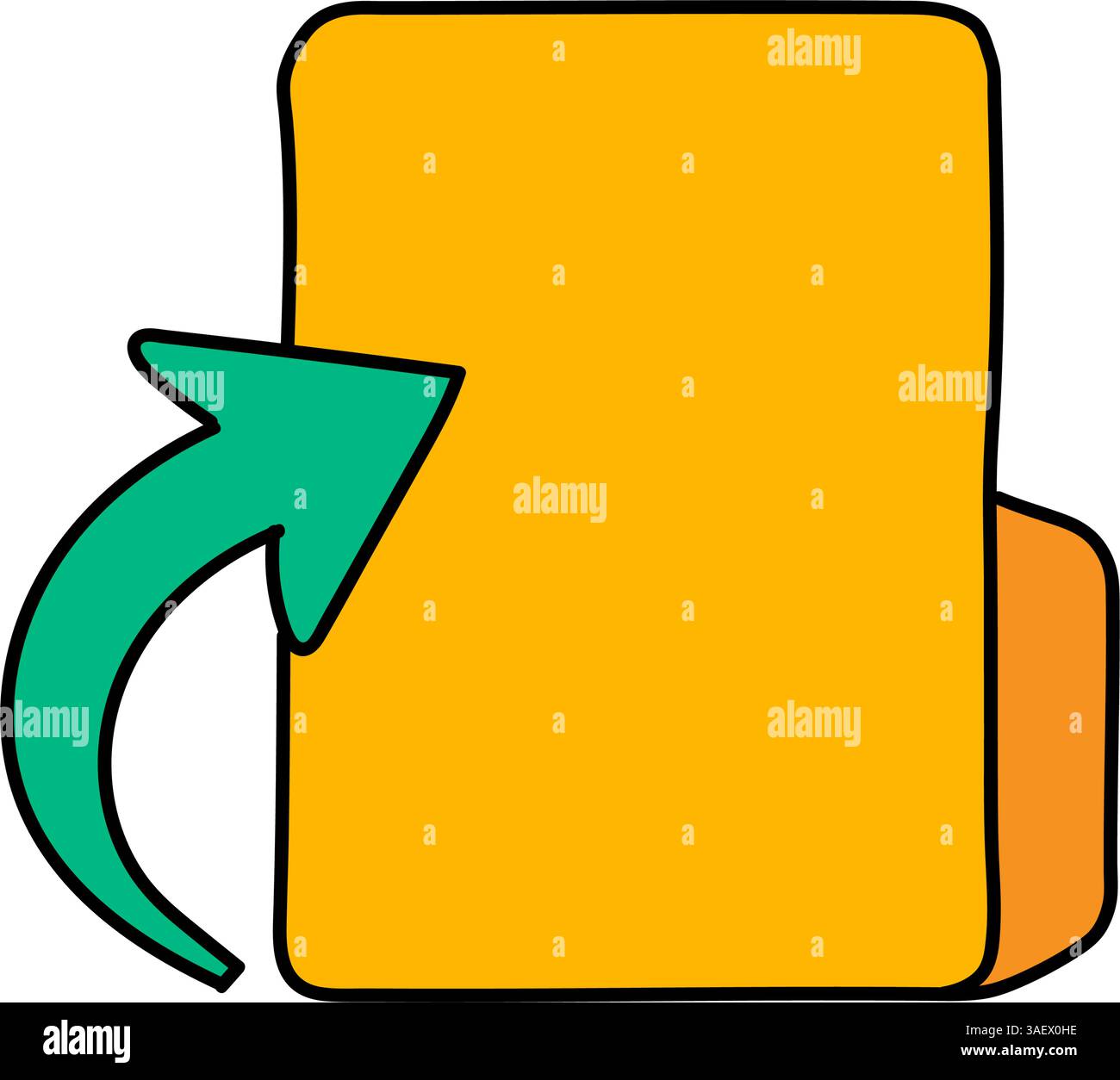 upload folder hand drawn color vector illustration Stock Vector