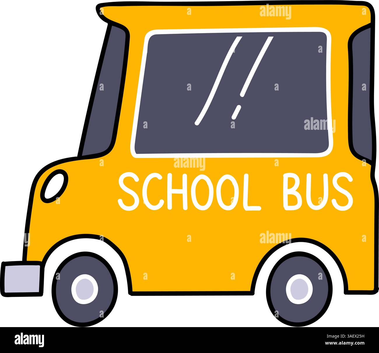 school bus hand drawn color vector illustration Stock Vector Image ...