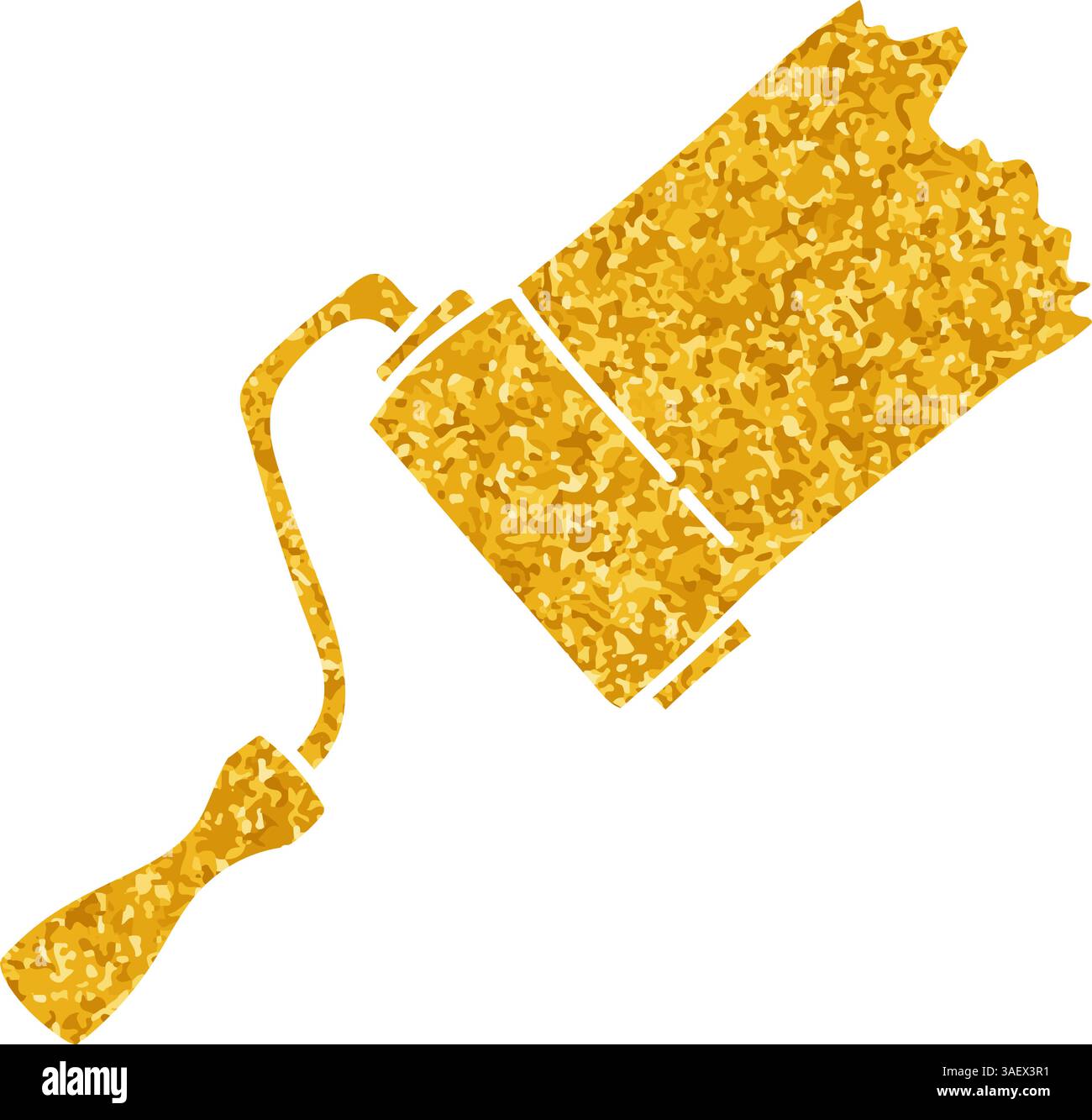 Paint roller with trail drawing in gold color style Stock Vector Image ...