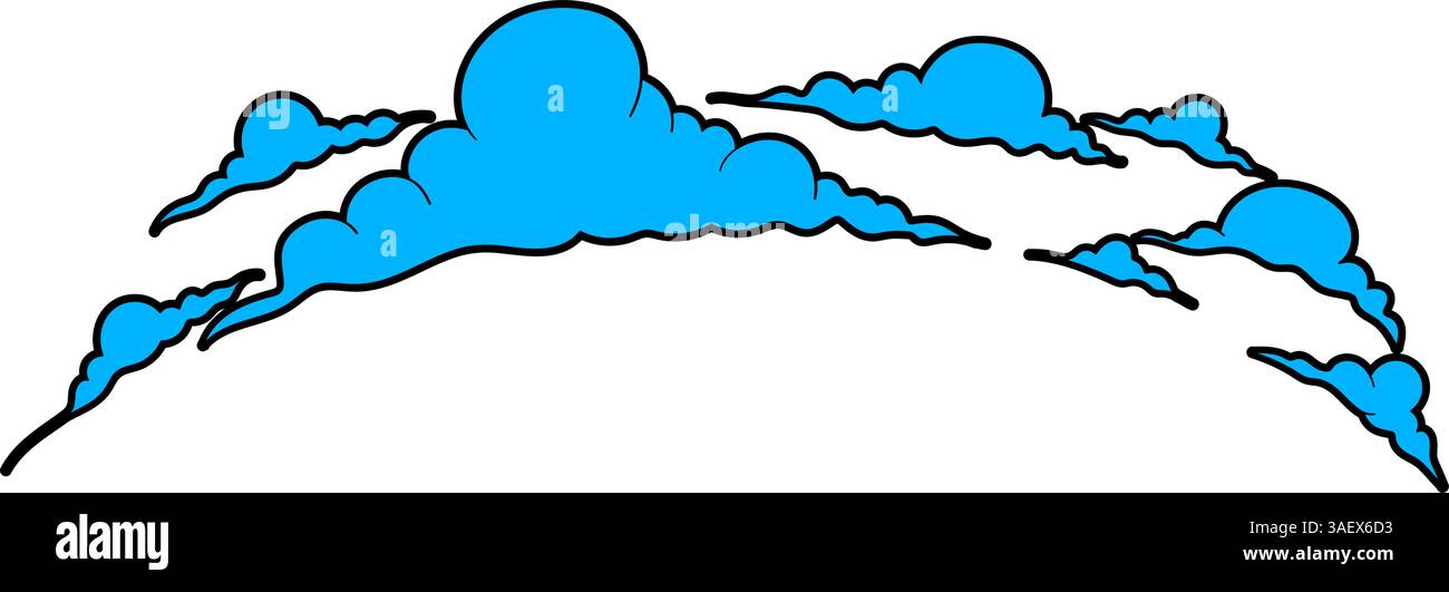 cloud hand drawn color vector illustration Stock Vector