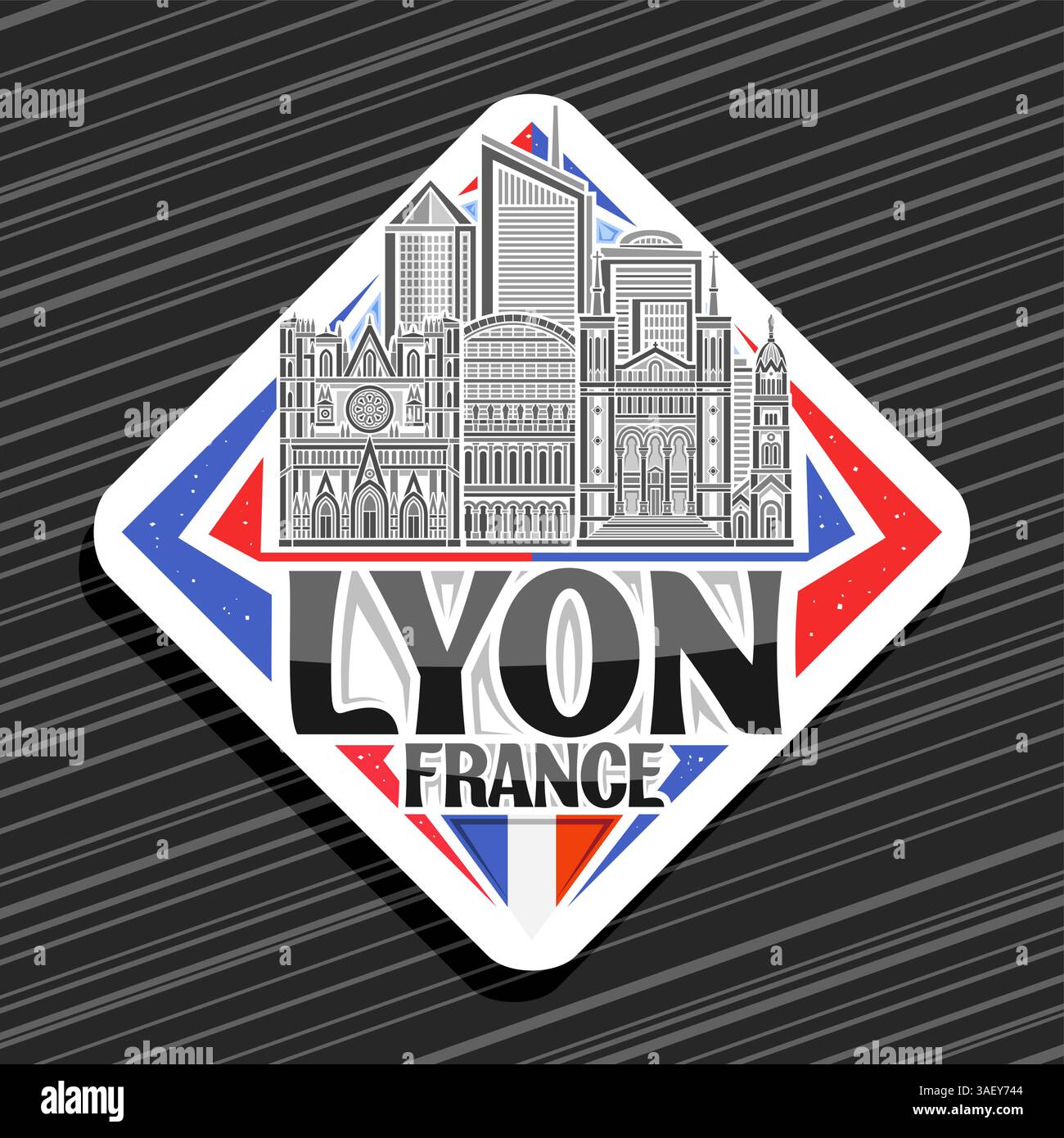 Cathedrale de lyon Stock Vector Images - Alamy