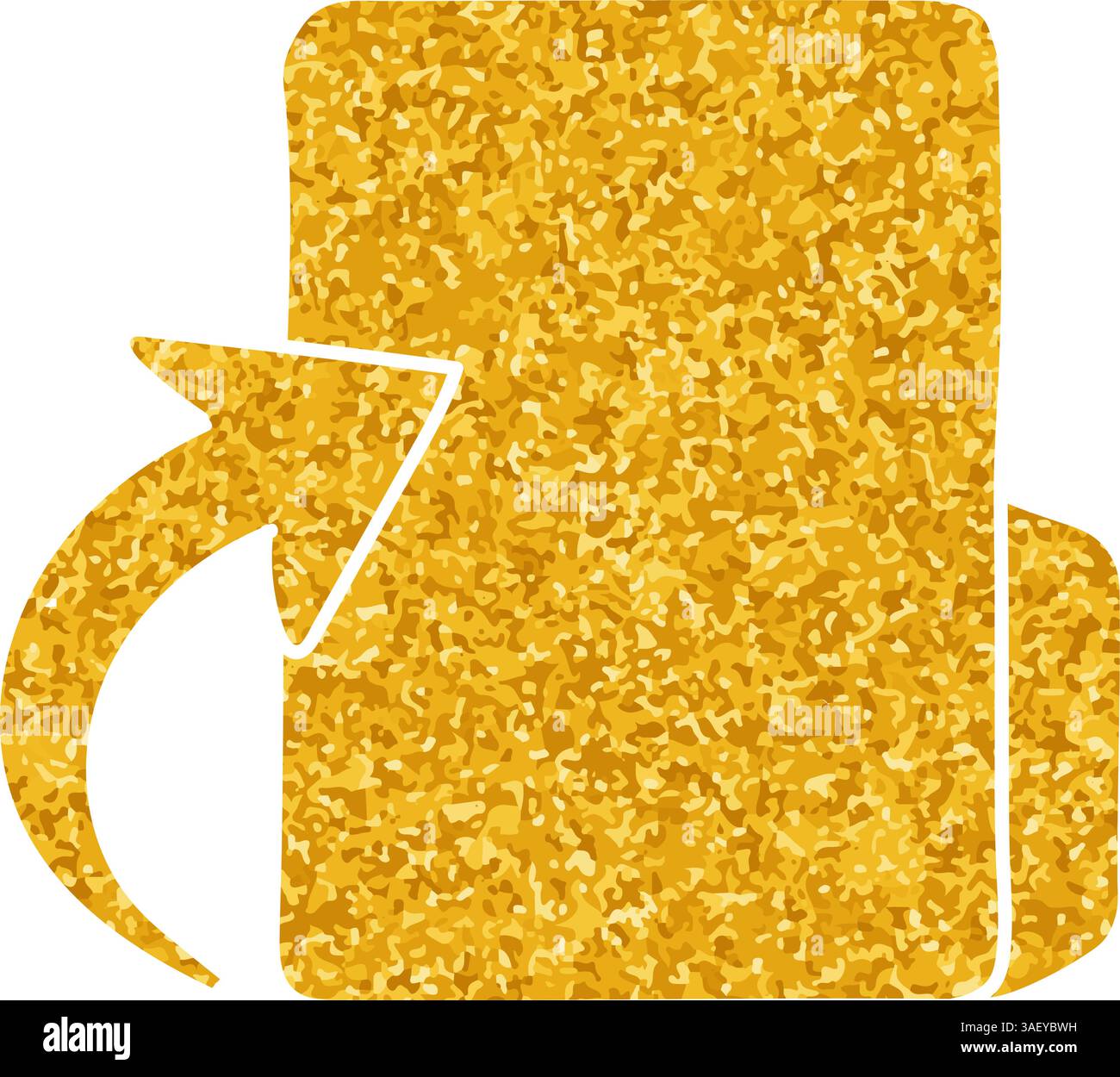 Upload folder drawing in gold color style Stock Vector