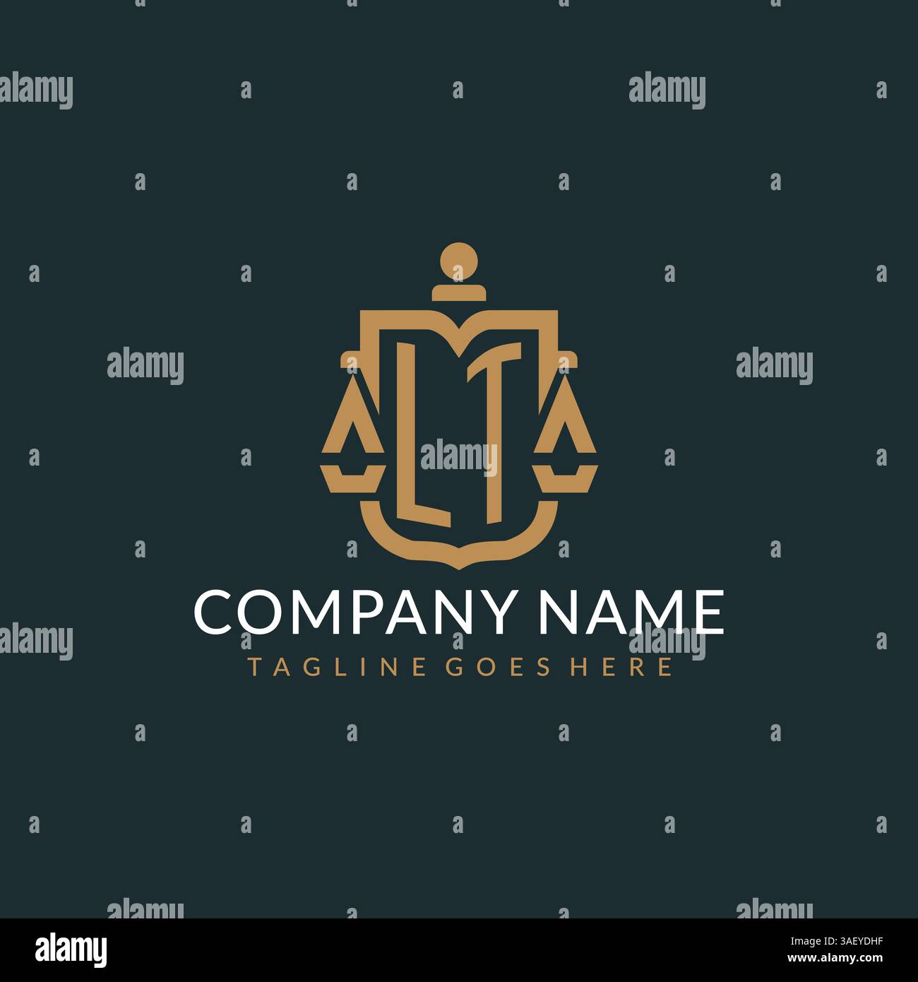 Initial LT logo for law firm with luxury modern scale and shield icon ...