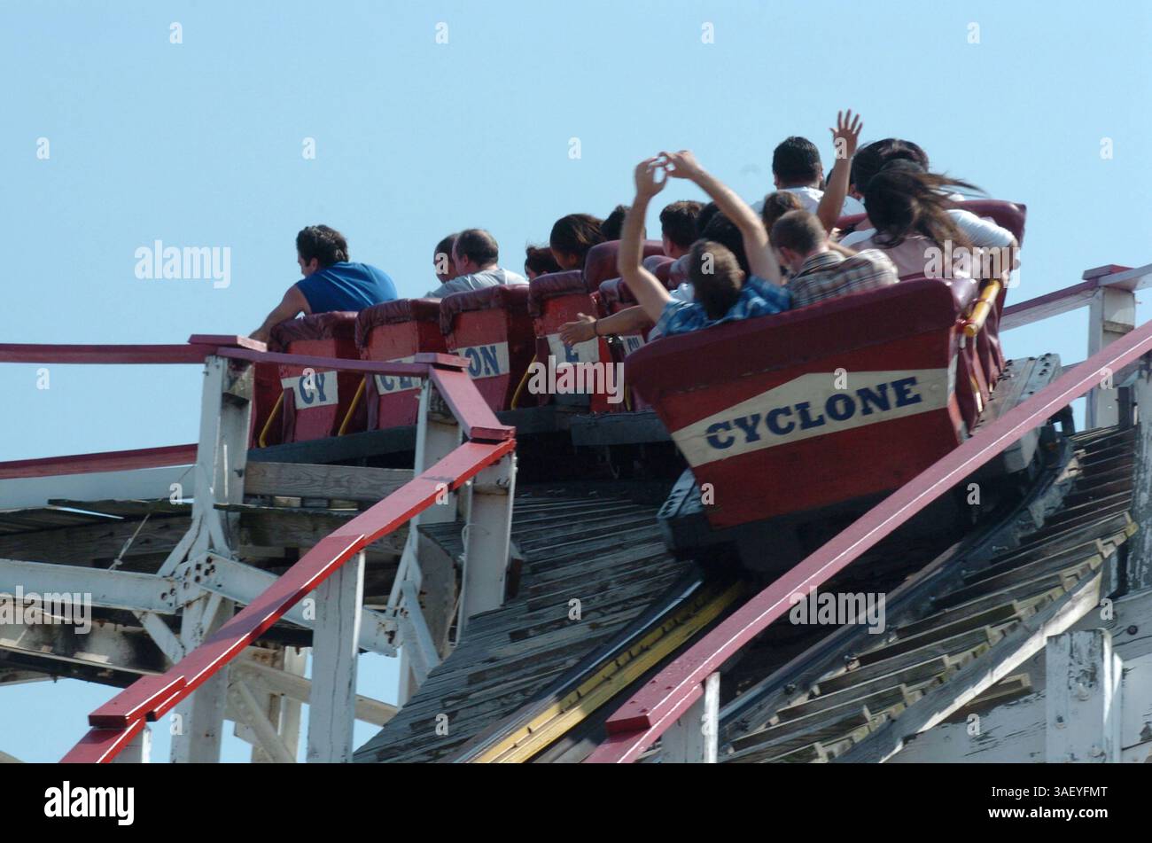 Jul 04, 2005; Brooklyn, New York, USA; The Cyclone roller coaster at ...