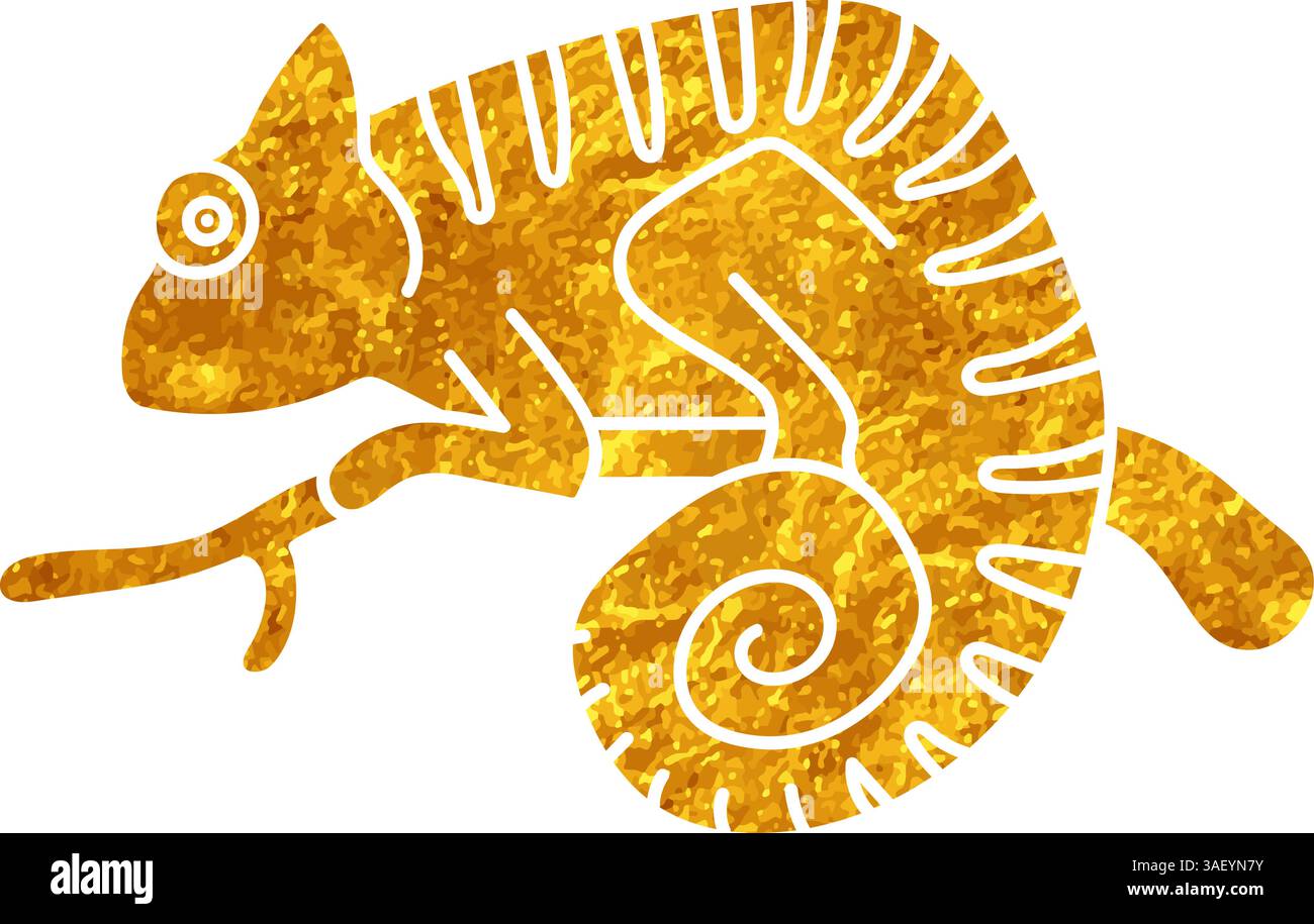 Chameleon on tree branch icon Stock Vector