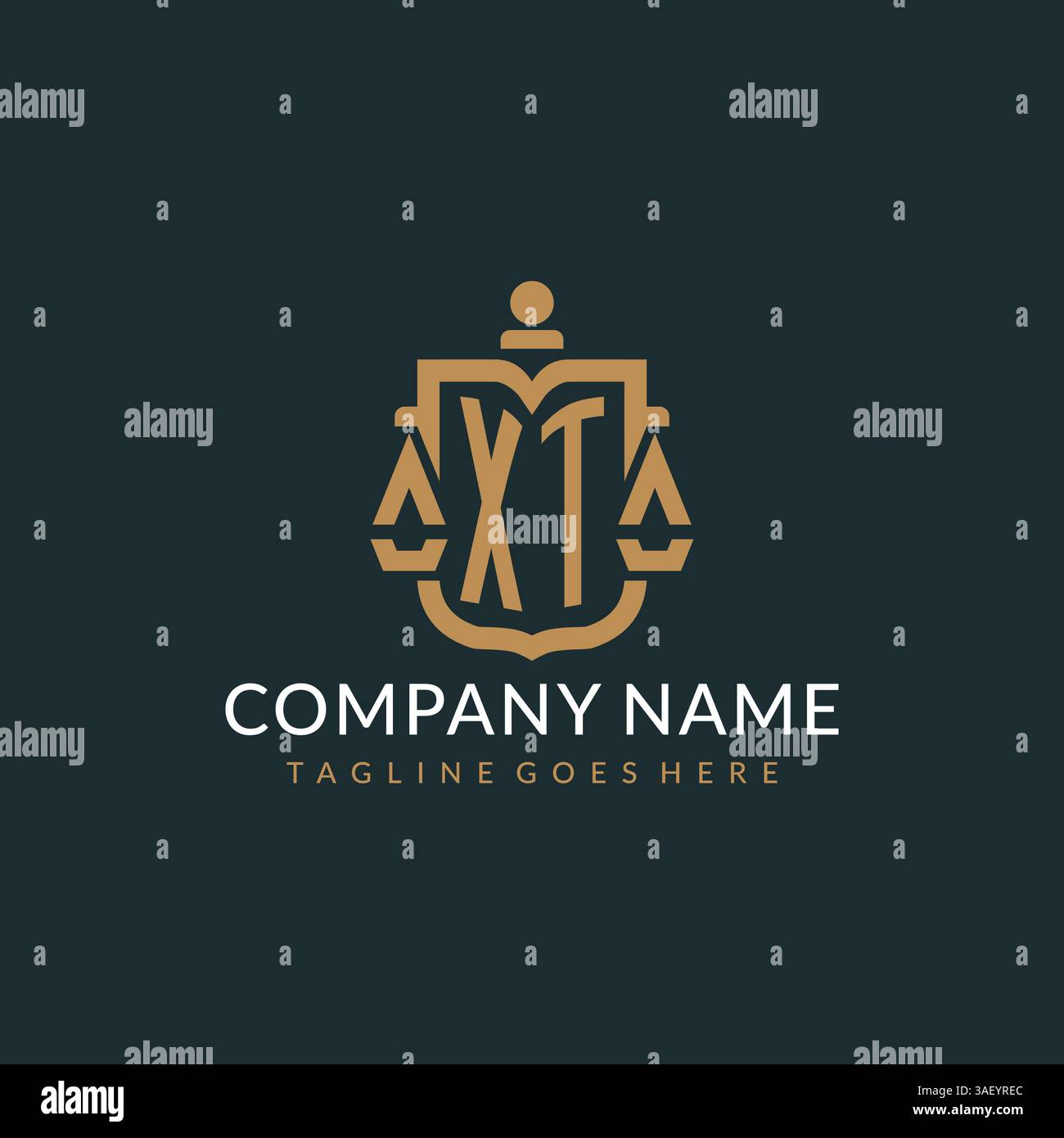 Initial XT logo for law firm with luxury modern scale and shield icon ...