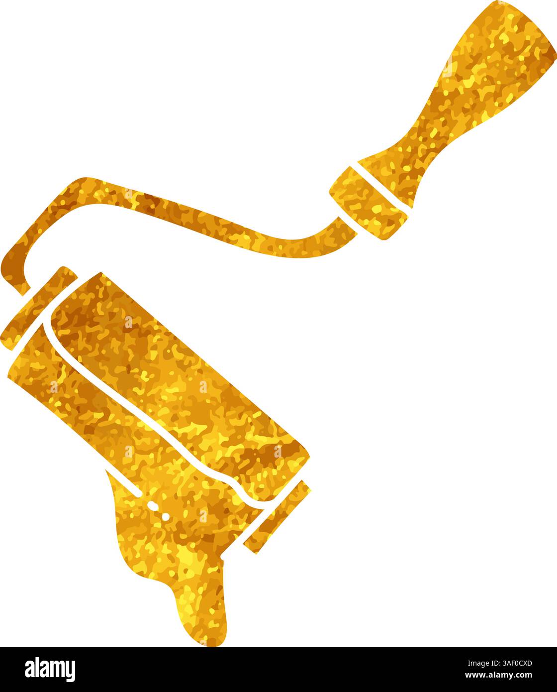Paint roller with trail drawing in gold color style Stock Vector Image ...