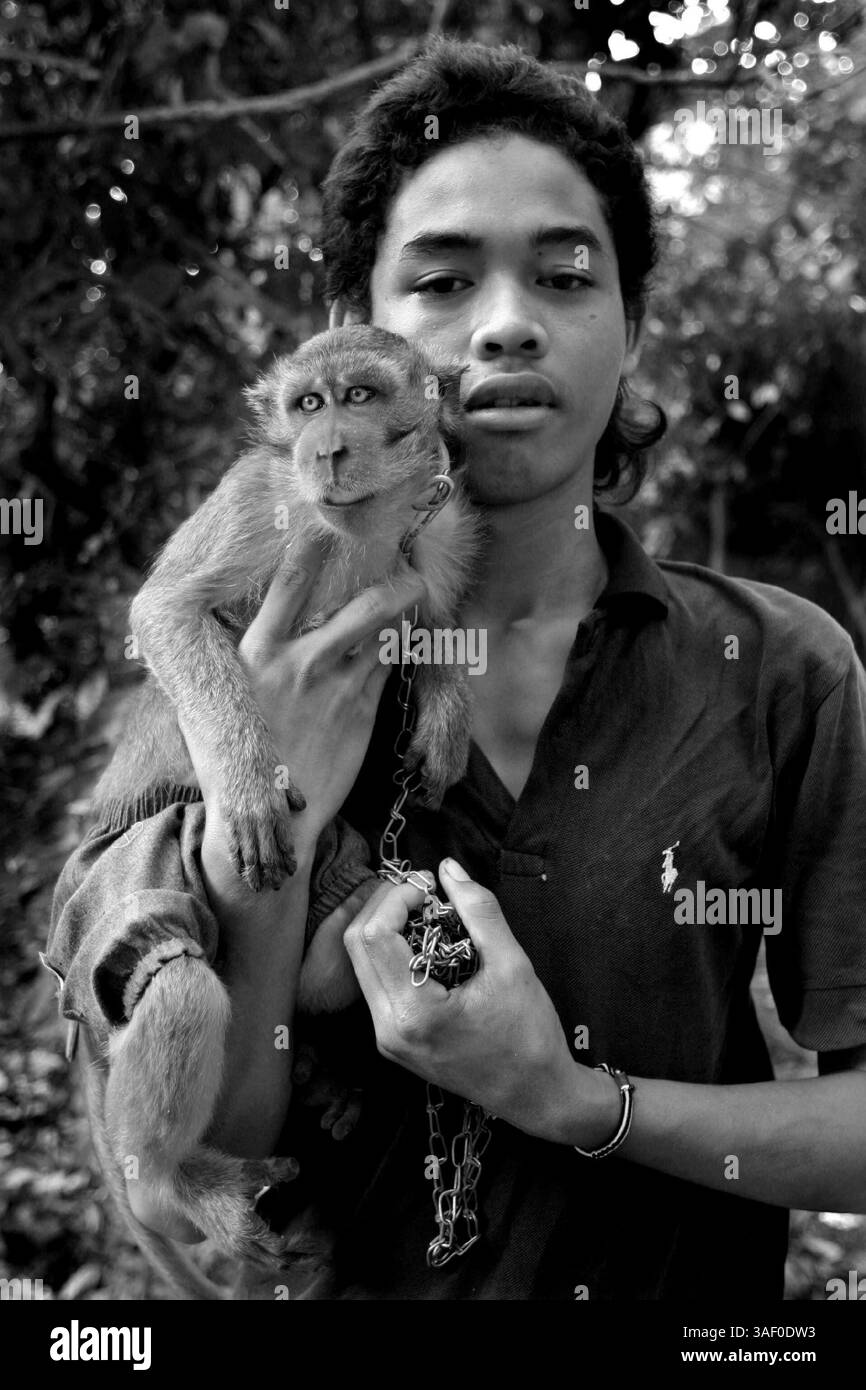 Big and small monkey Black and White Stock Photos & Images - Alamy