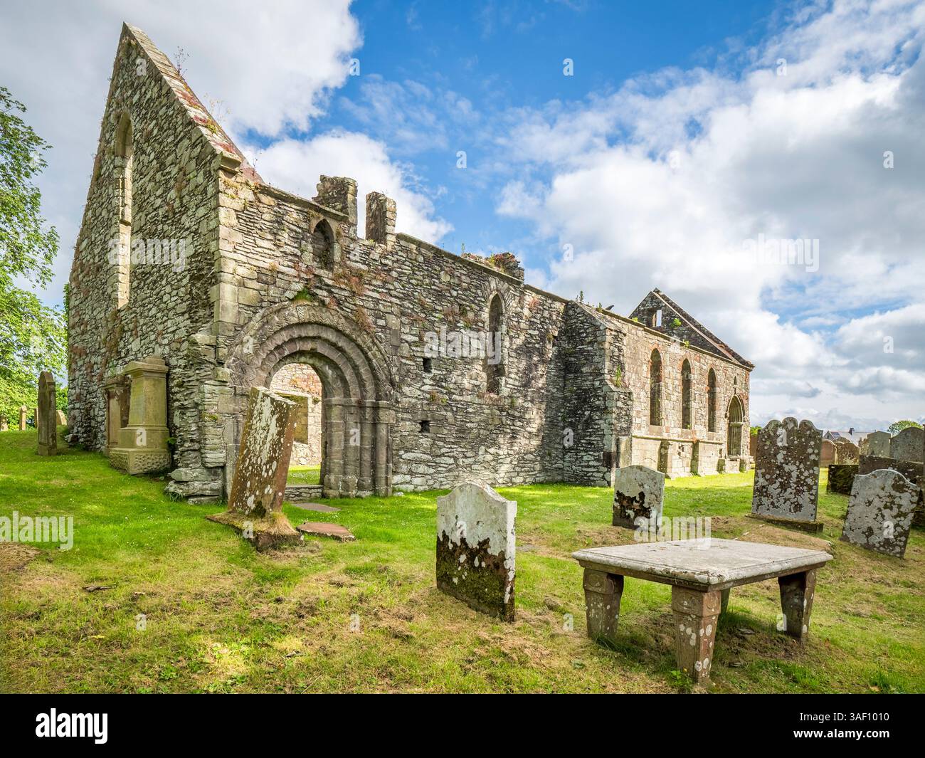 The church of Whithorn Priory, which also served as the cathedral of Galloway Diocese, in Whithorn, Dumfries and Galloway, Scotland. Stock Photo