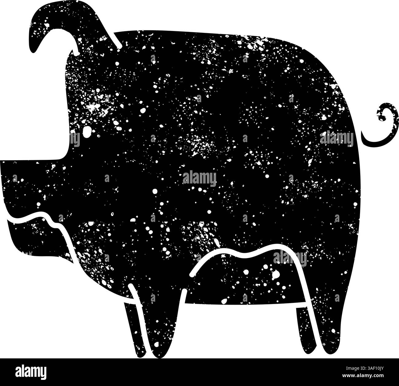 black hand drawn icon in grunge look pig Stock Vector Image & Art - Alamy