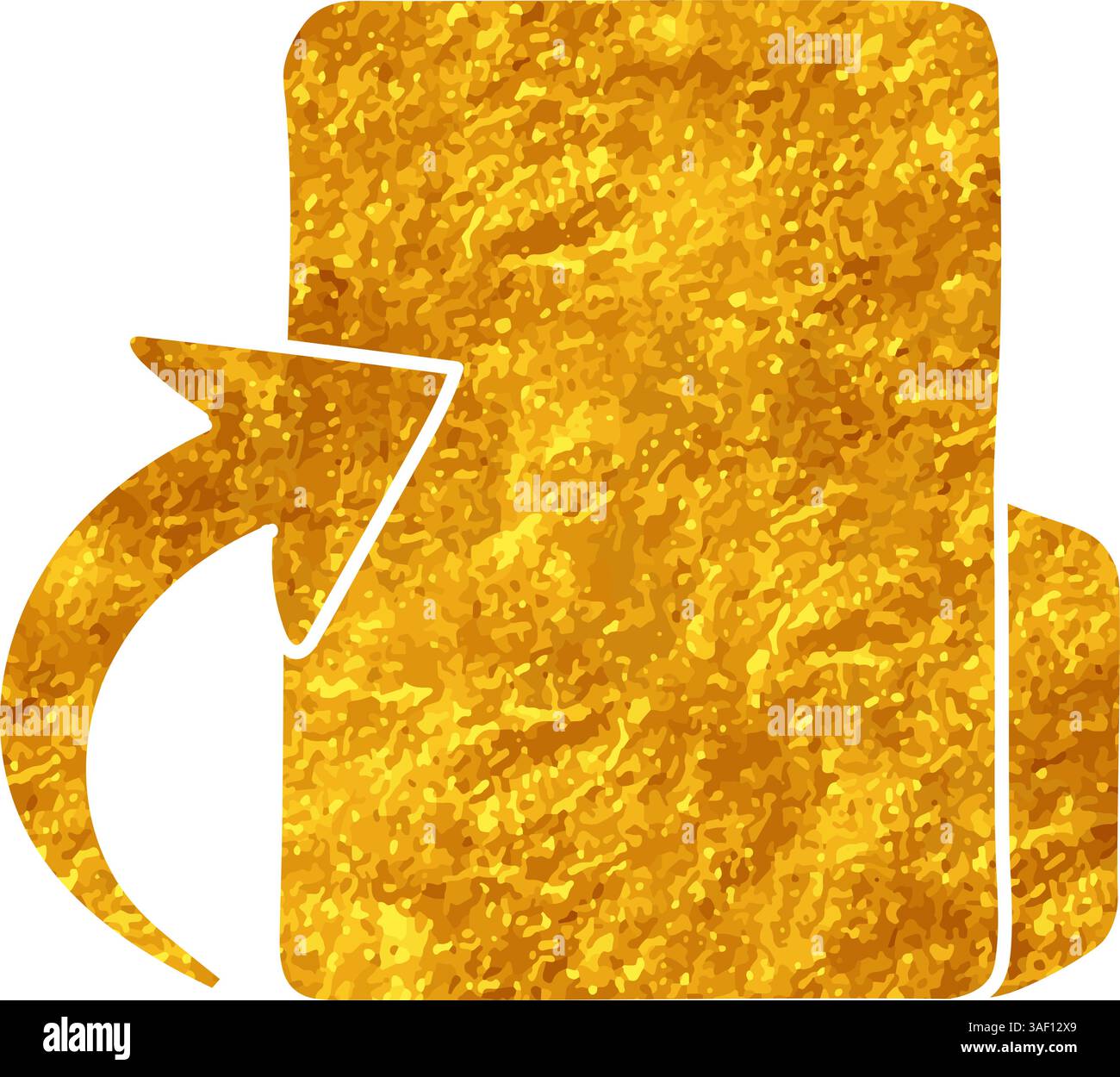Upload folder drawing in gold color style Stock Vector