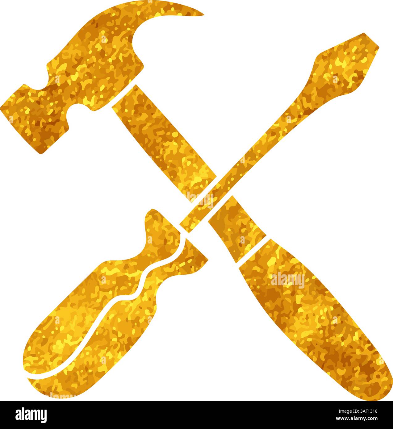 Setting drawing in gold color style Stock Vector