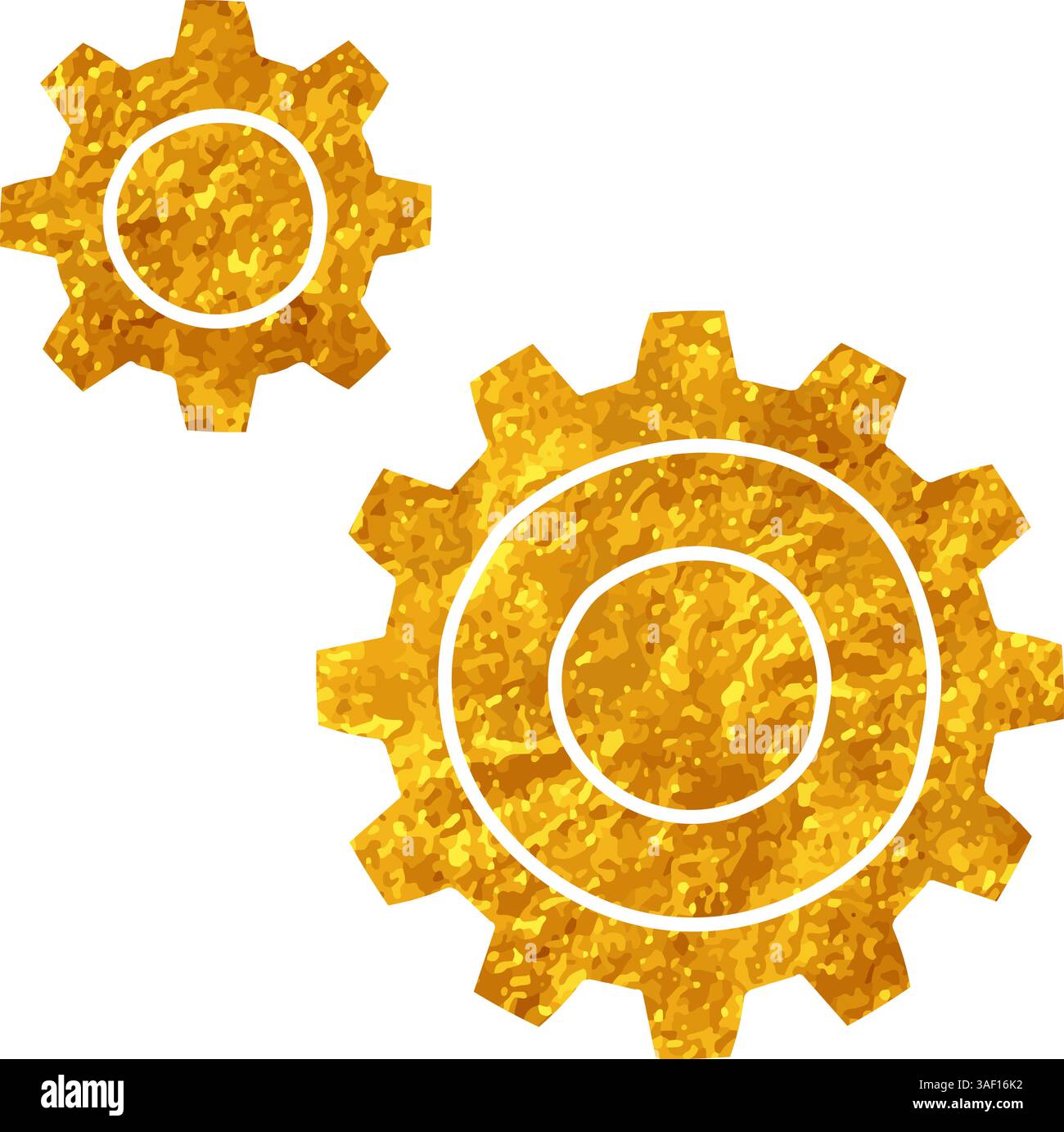 Setting drawing in gold color style Stock Vector