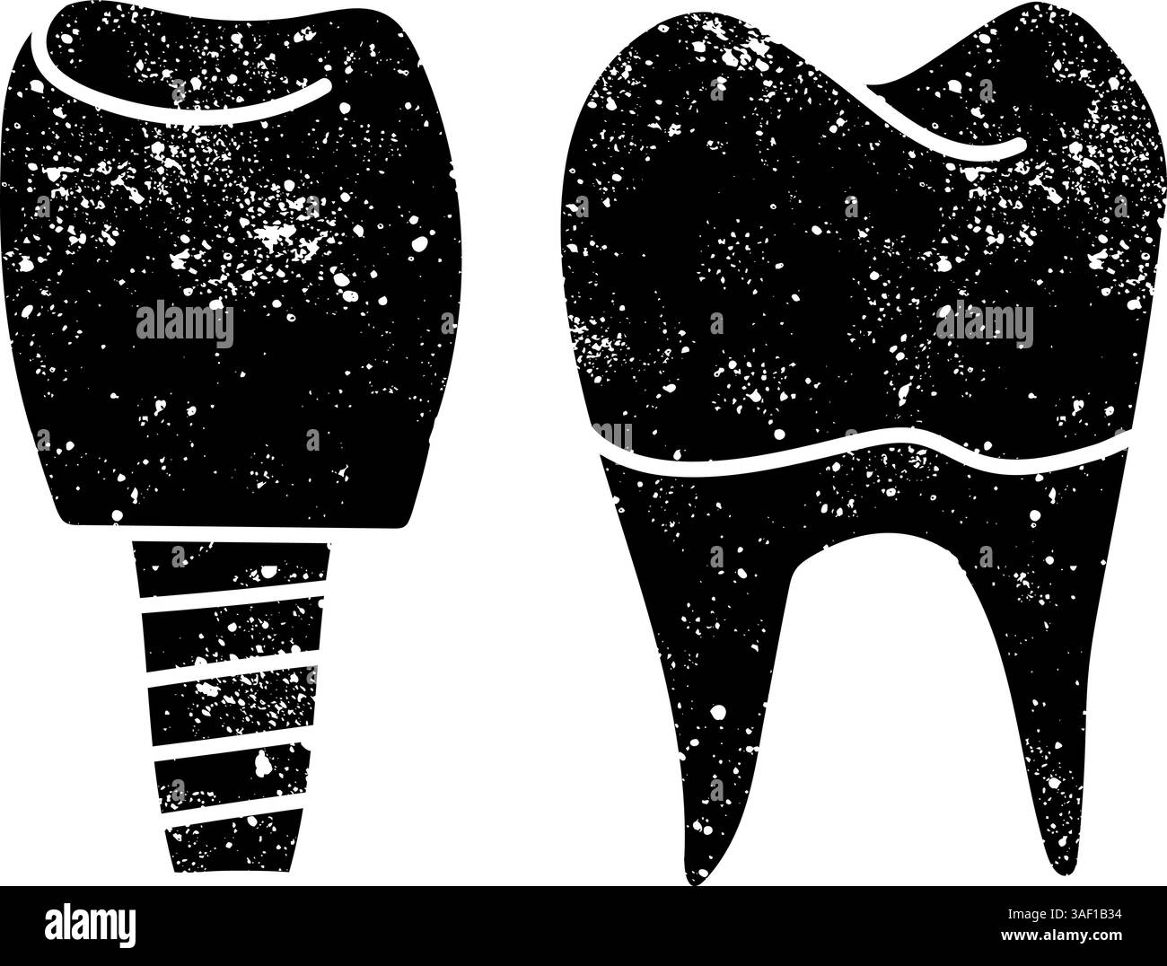 Denture false teeth black hand drawn icon in grunge look Stock Vector ...
