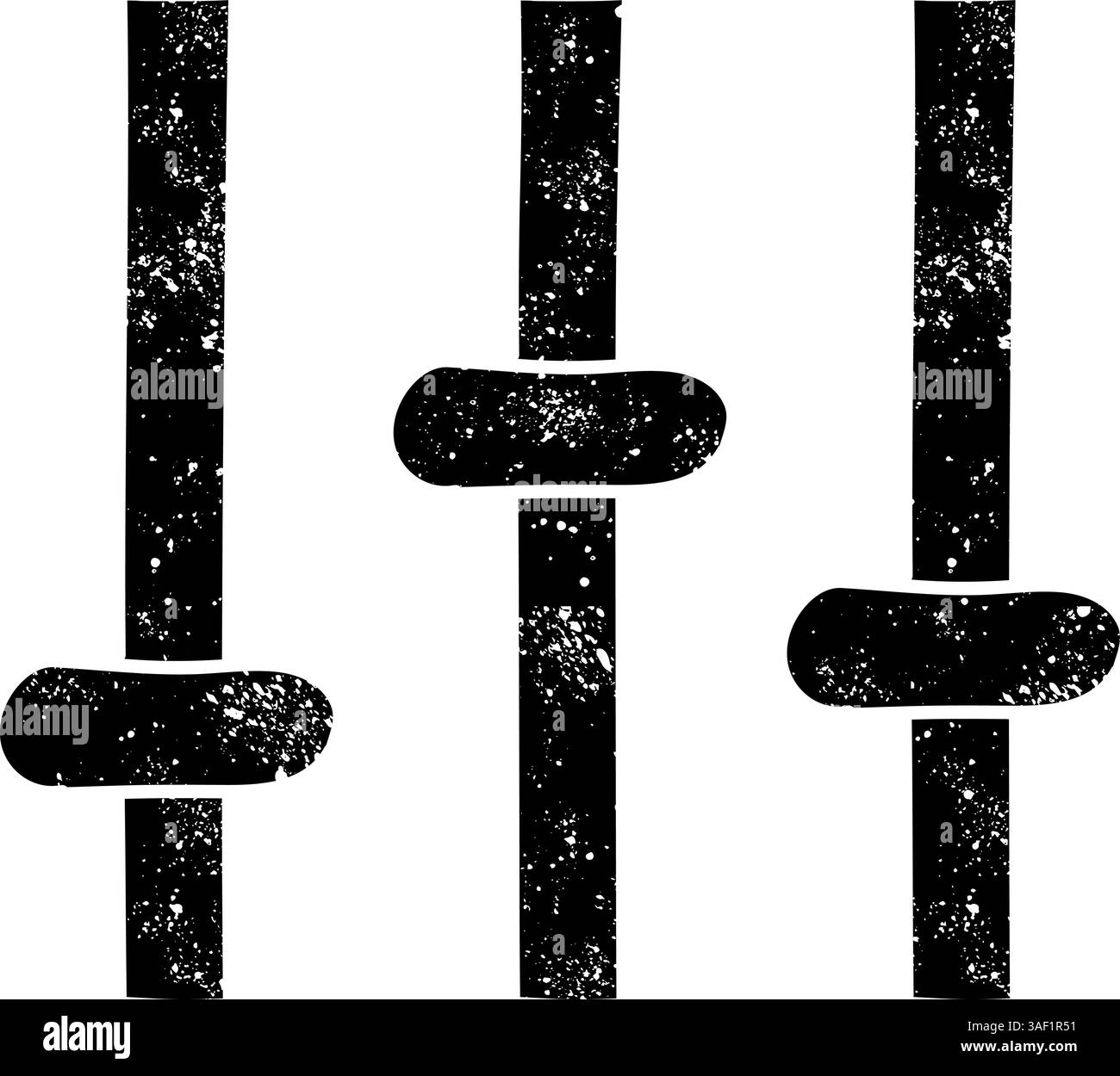 Setting black hand drawn icon in grunge look Stock Vector