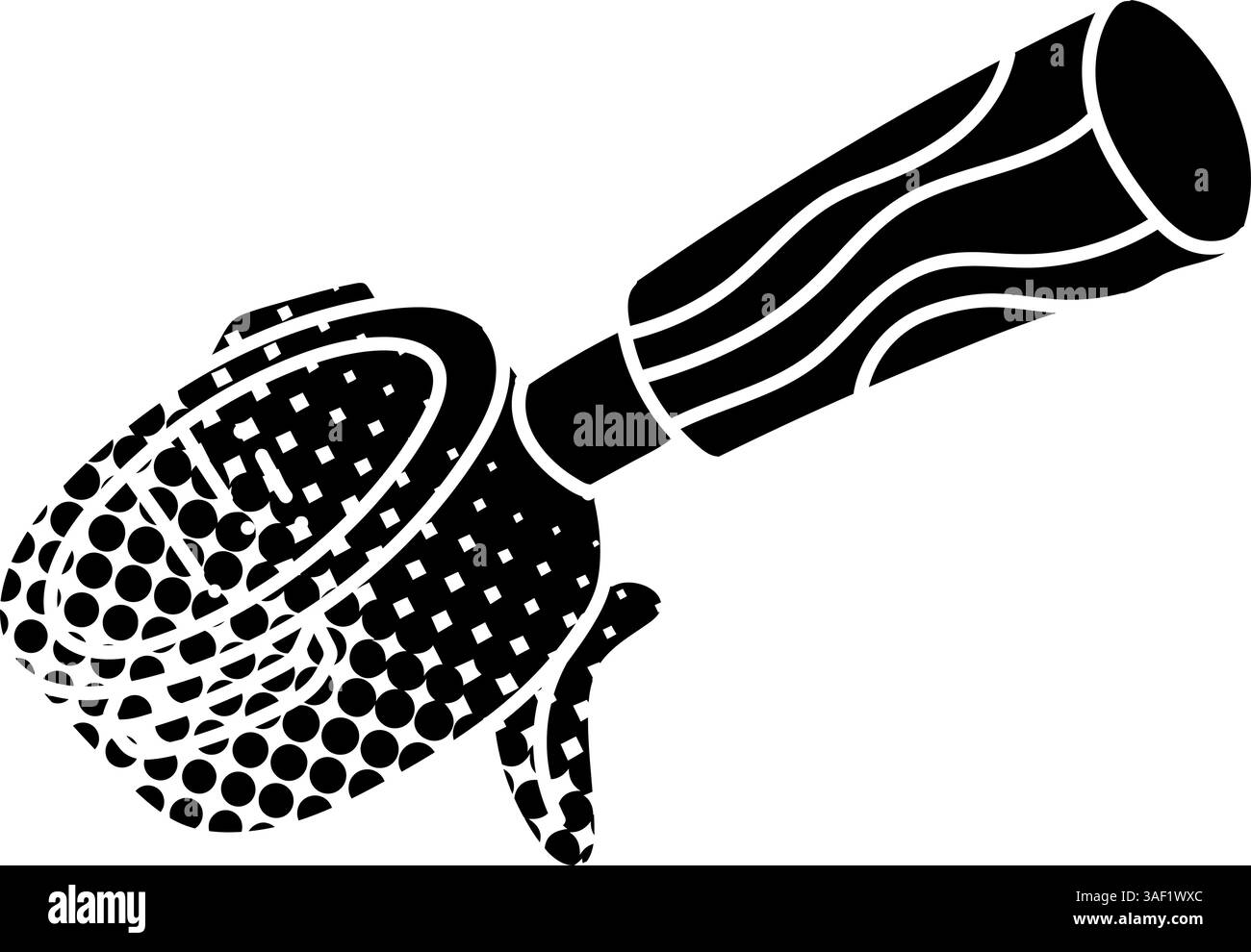 Coffee machine portafilter black hand drawn icon in halftone texture ...