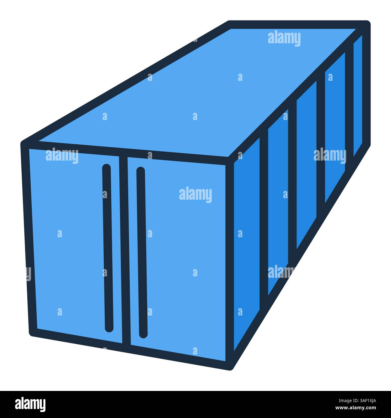 Vector icon of a Blue Shipping Container. Cargo colored sign Stock ...
