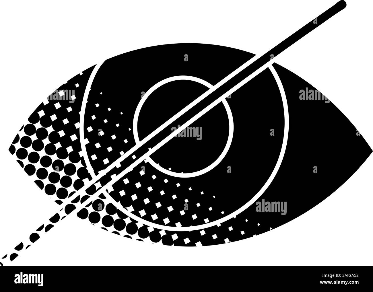 Eyeball black hand drawn icon in halftone texture style Stock Vector ...