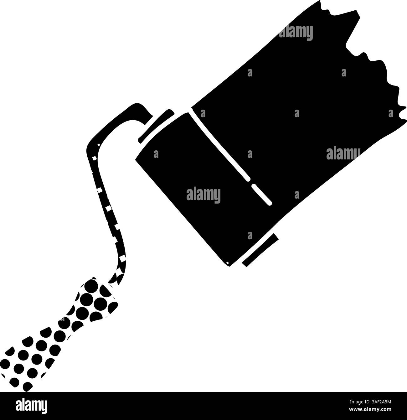 Paint roller with trail black hand drawn icon in halftone texture style ...